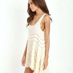 Intimately Free People Womens Voile And Lace Trapeze Slip Dress - Sz M